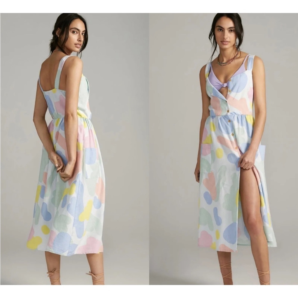 NWT Anthropologie Boho Chooses Buttonfront Maxi Dress Size Medium